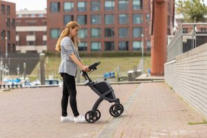 Walking Over a Curb with a Rollator